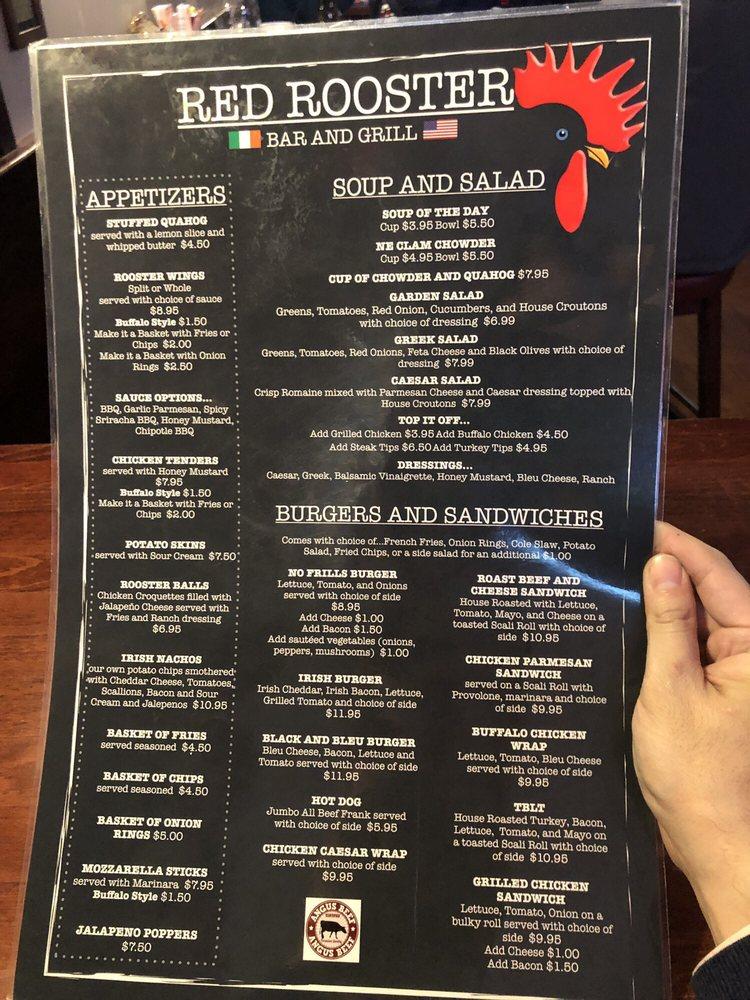 Menu at Red Rooster Bar and Grill, Wrentham