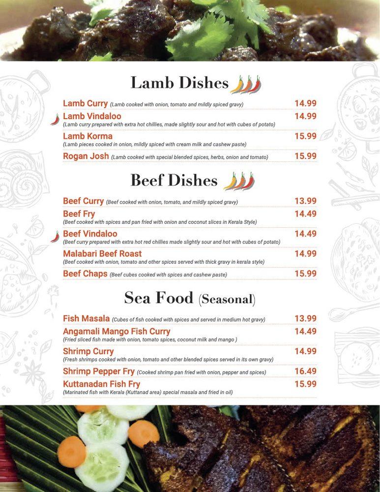 Menu at Red Chillies Flavours of India restaurant, Bedford