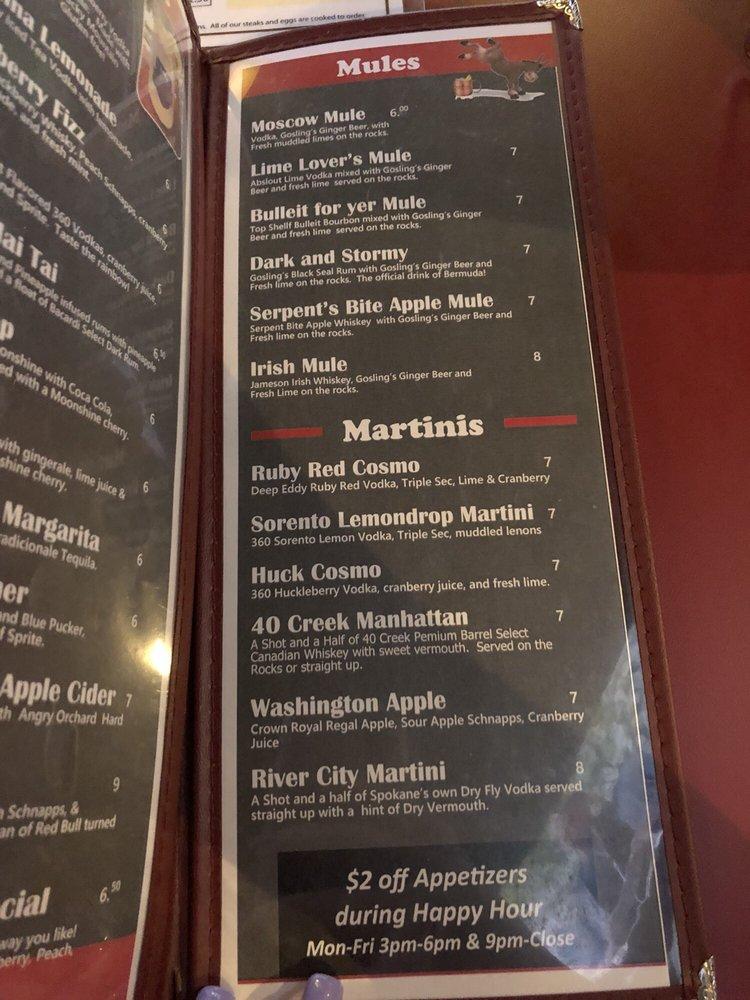 Menu at The Swinging Doors pub & bar, Spokane, W Francis Ave