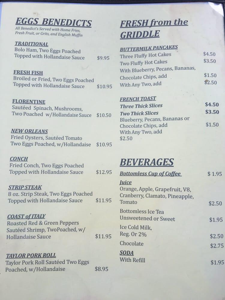 Menu at Cracked Conch Cafe, Marathon