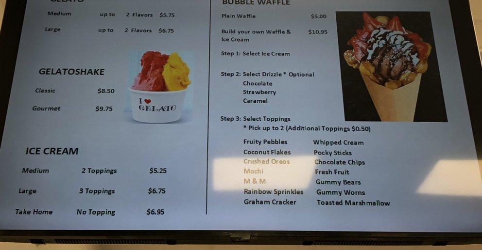Menu at Yestoday Dessert Bar, Clark