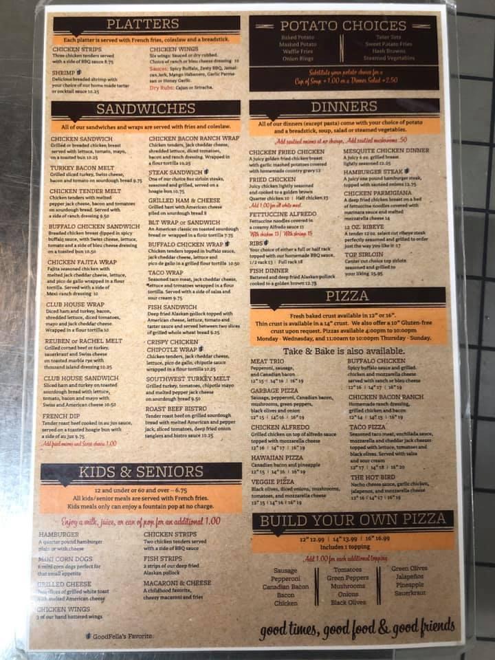 Menu at Goodfella's Bar & Grill, Foley