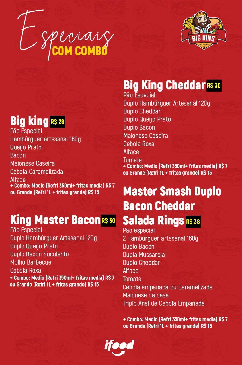 Menu em Big King Delivery pub & Bar, Ituverava