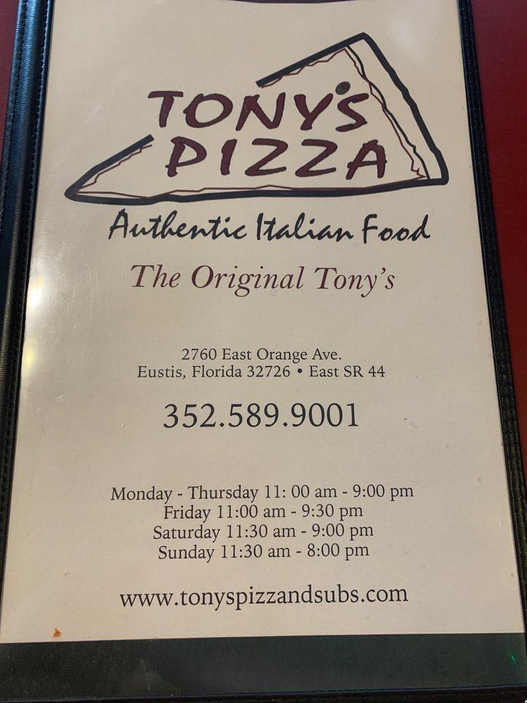Menu at Tony's Pizza & Subs pizzeria, Eustis