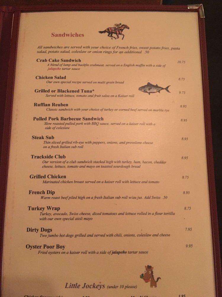 Menu at Trackside Grill restaurant, Ashland
