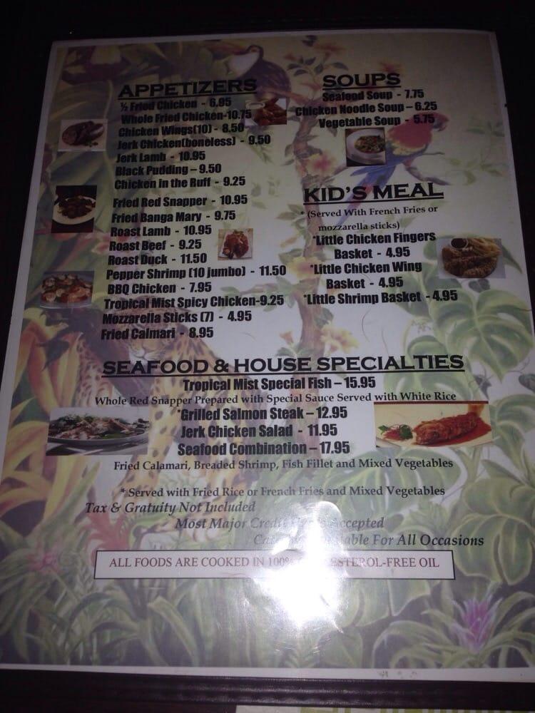 Menu at Kaieteur Tropical Mist LLC restaurant, Kissimmee