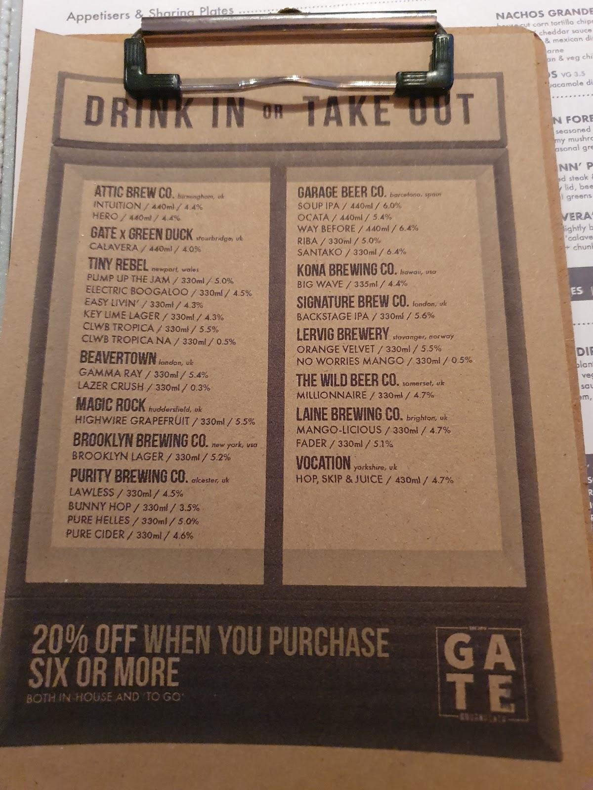 Menu at The Gate at Bournheath pub & bar, Bromsgrove