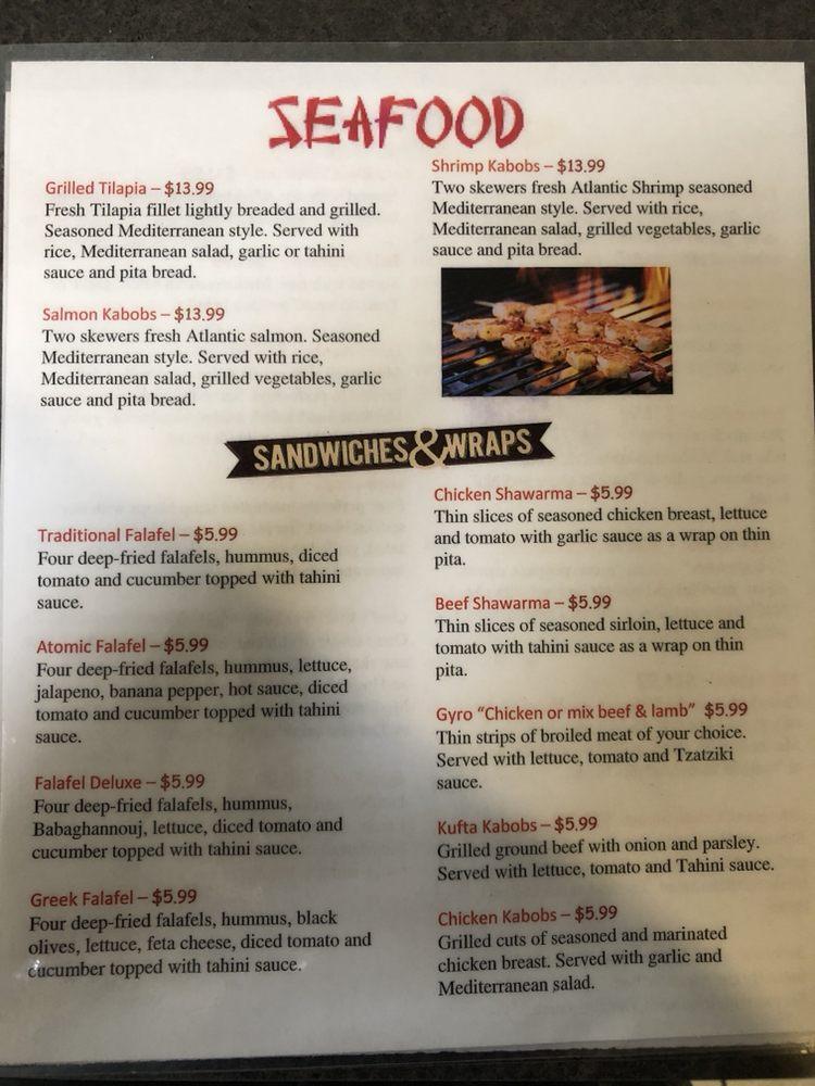 Menu At The Falafel House Restaurant, Louisville