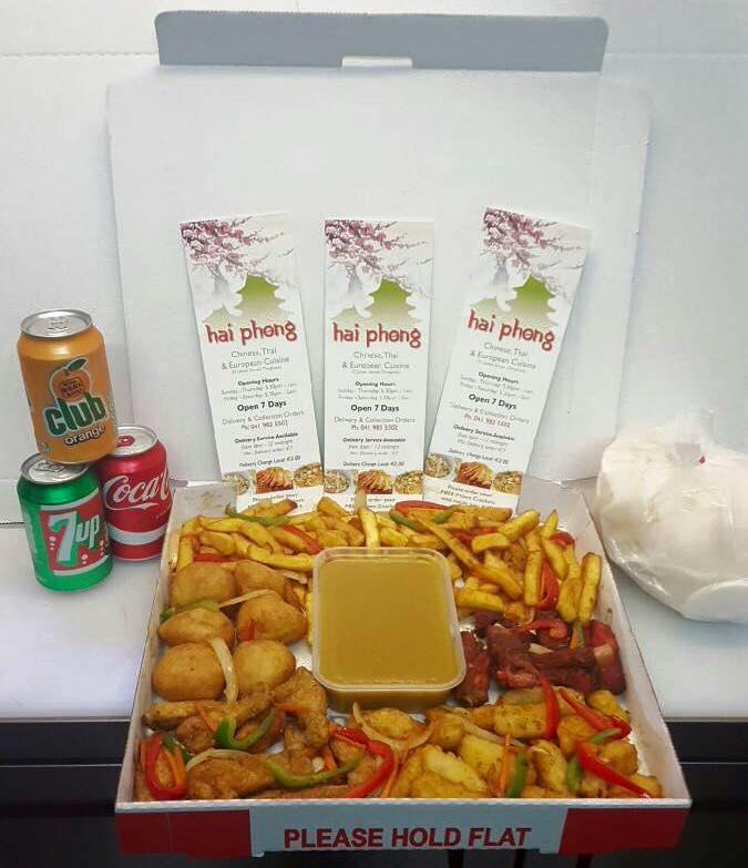 Menu at Hai Phong fast food, Drogheda