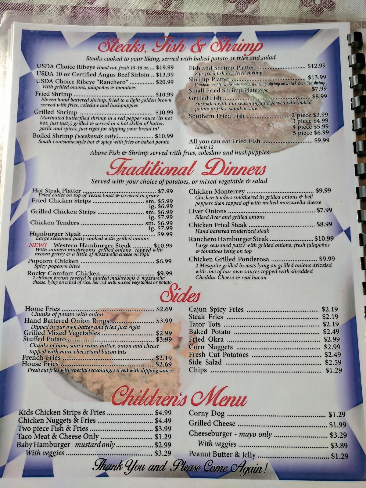 Menu at Wooden Spoon Restaurant, Foreman