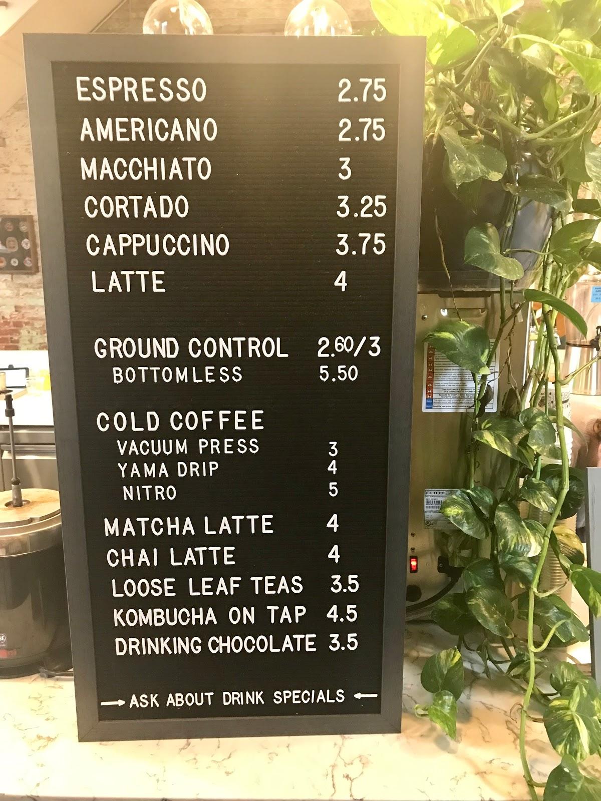 Menu at Ironclad Coffee Roasters & Baking Co. cafe, Richmond, E Grace St