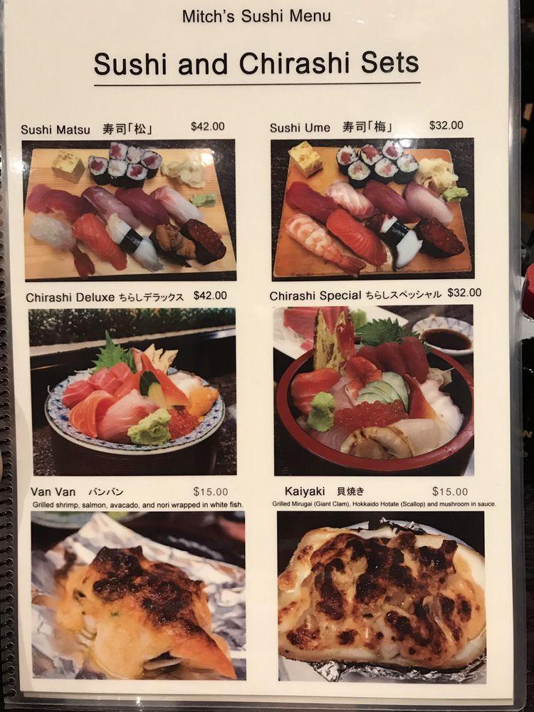 Menu at Mitch's Fish Market & Sushi Bar, Honolulu