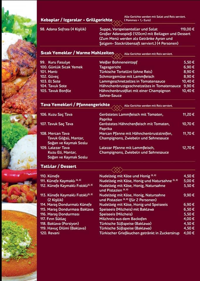 Speisekarte von Lalezar Restaurant, Köln