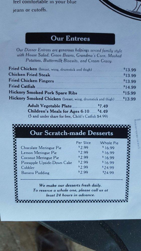 Menu At Babes Chicken Dinner House Desserts Garland Belt Line Rd 171 