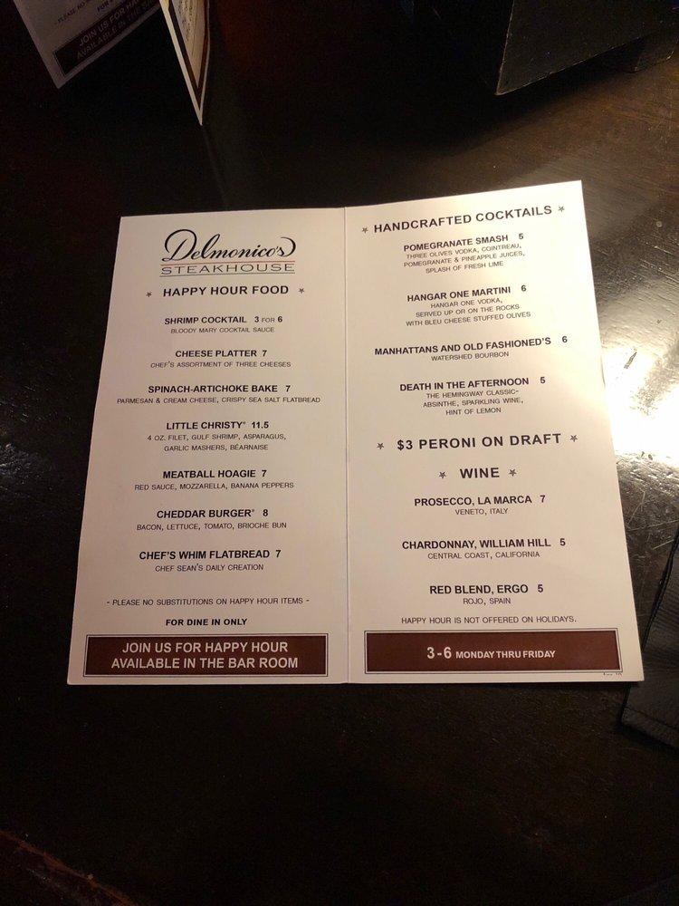 Menu At Delmonicos Steakhouse Independence 