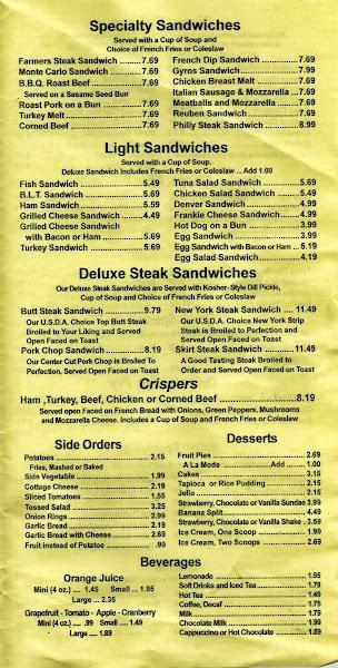 Menu at Island Lake Cafe, Island Lake