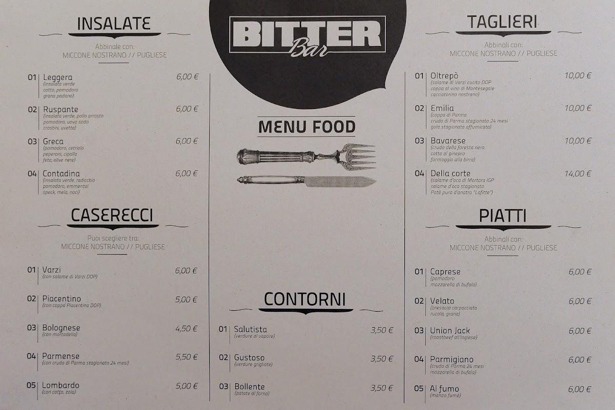 Menu di Bitter Bar 