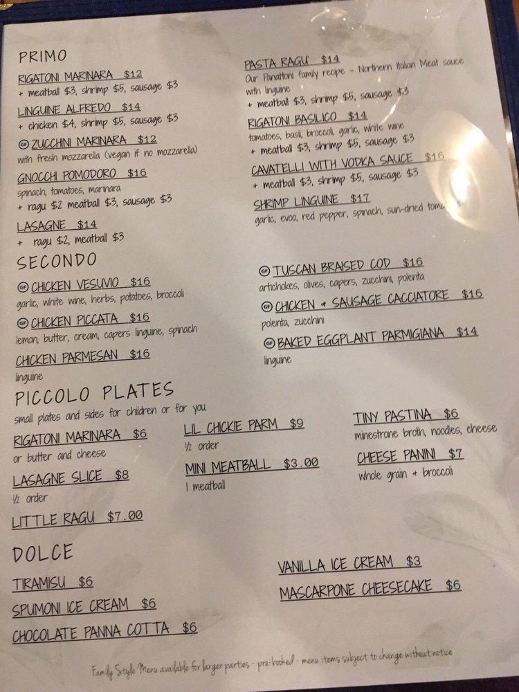 Carta de Rosemary and Jeans Public House, Lombard