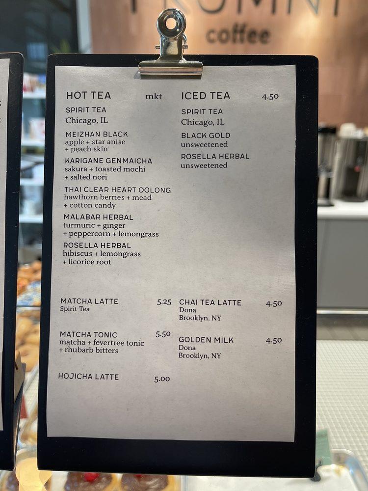 Menu at FRGMNT Coffee North Loop restaurant, Minneapolis