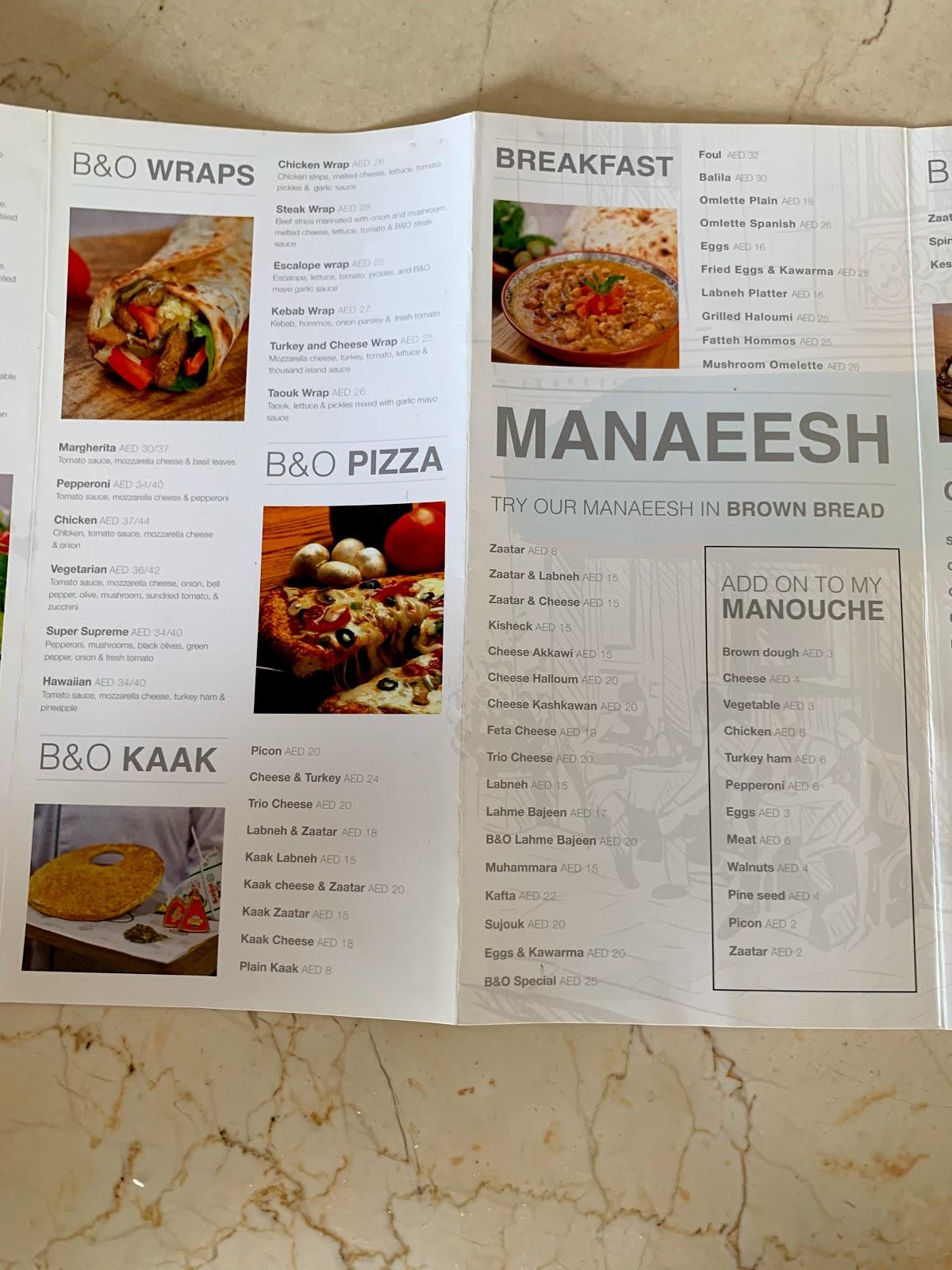Menu at Bread and Olives Restaurant, Dubai, 57HG+W2 SOL AVENUE