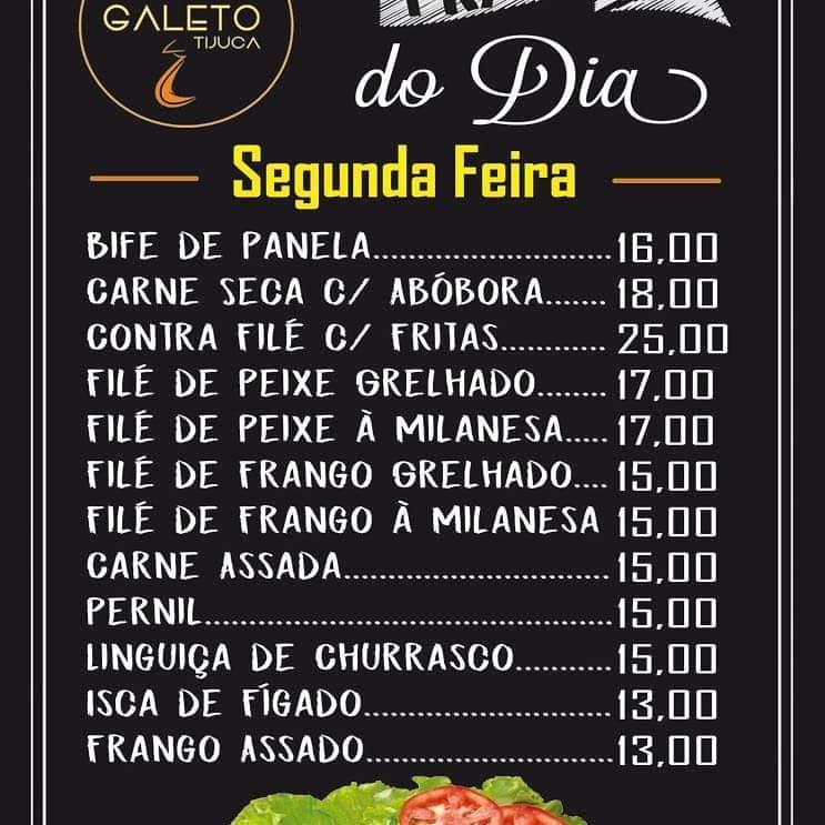Galeto Tijuca cardápio