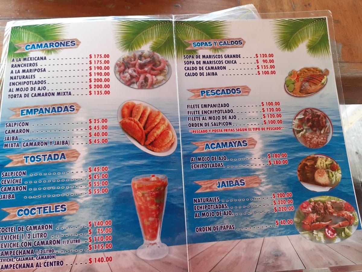 Menu at La palapa de 