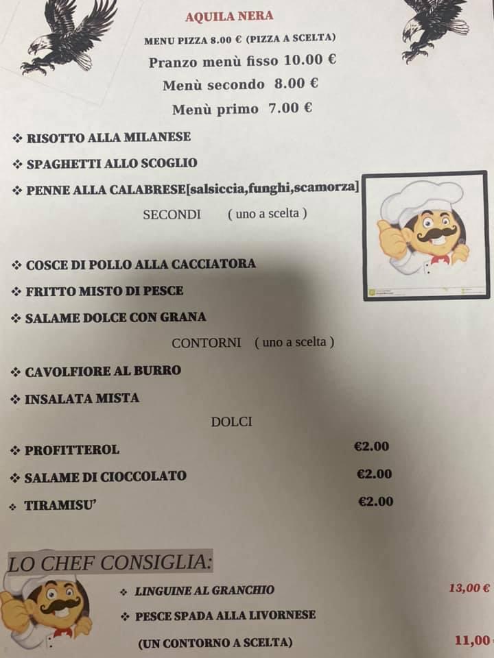 Menu di Aquila Nera 