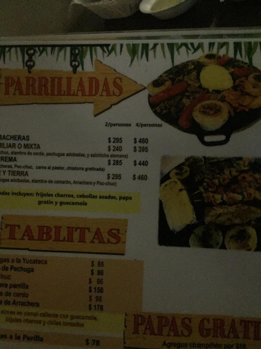 Menu at Del Bosque pub & bar, Merida