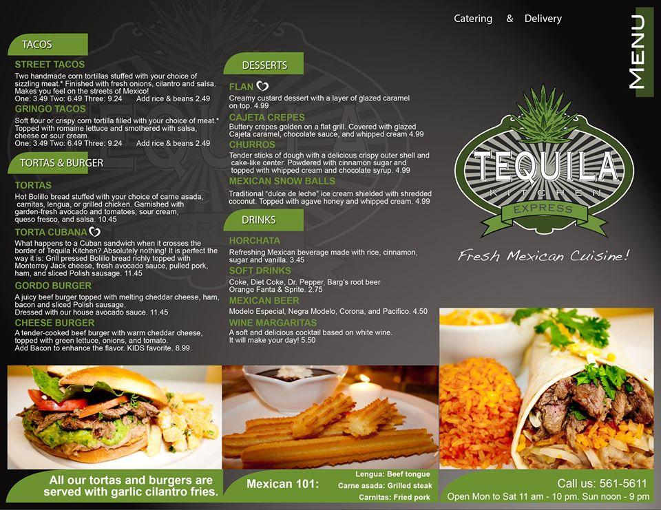 Menu at Tequila Kitchen restaurant, Anchorage