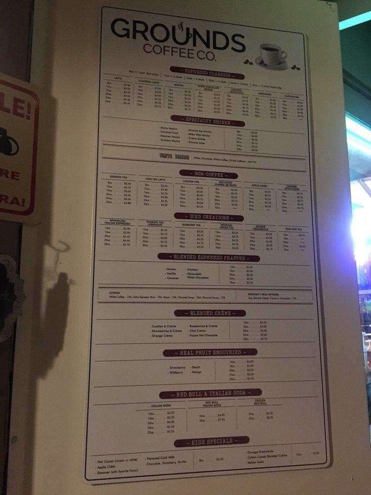 Menu at Grounds Coffee Co pub & bar, Mukilteo