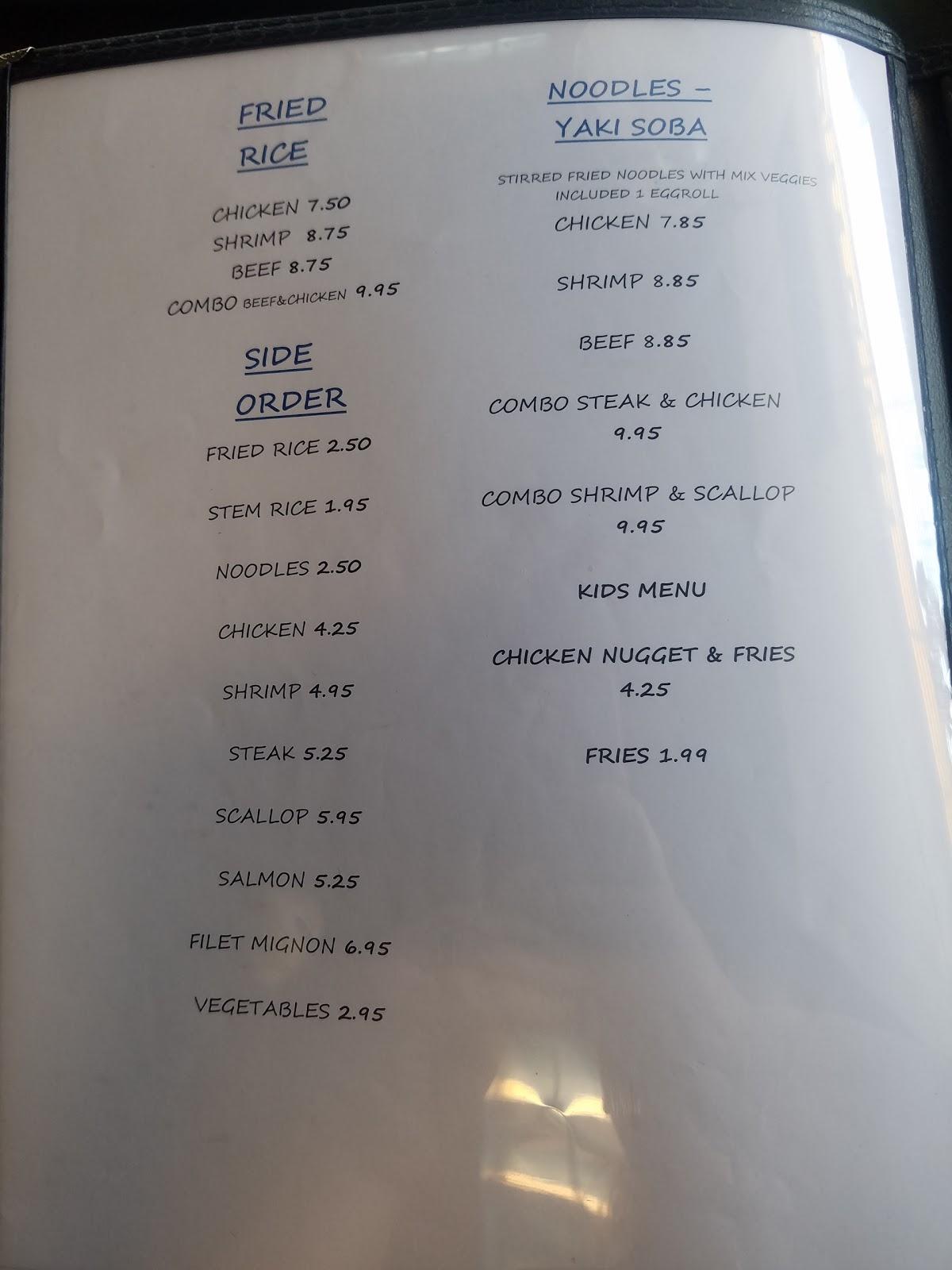 Menu at Asuka Sushi & Hibachi restaurant, Fort Smith