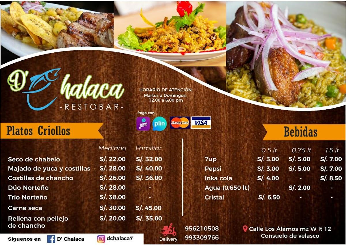 Carta De D Chalaca Restobar Piura