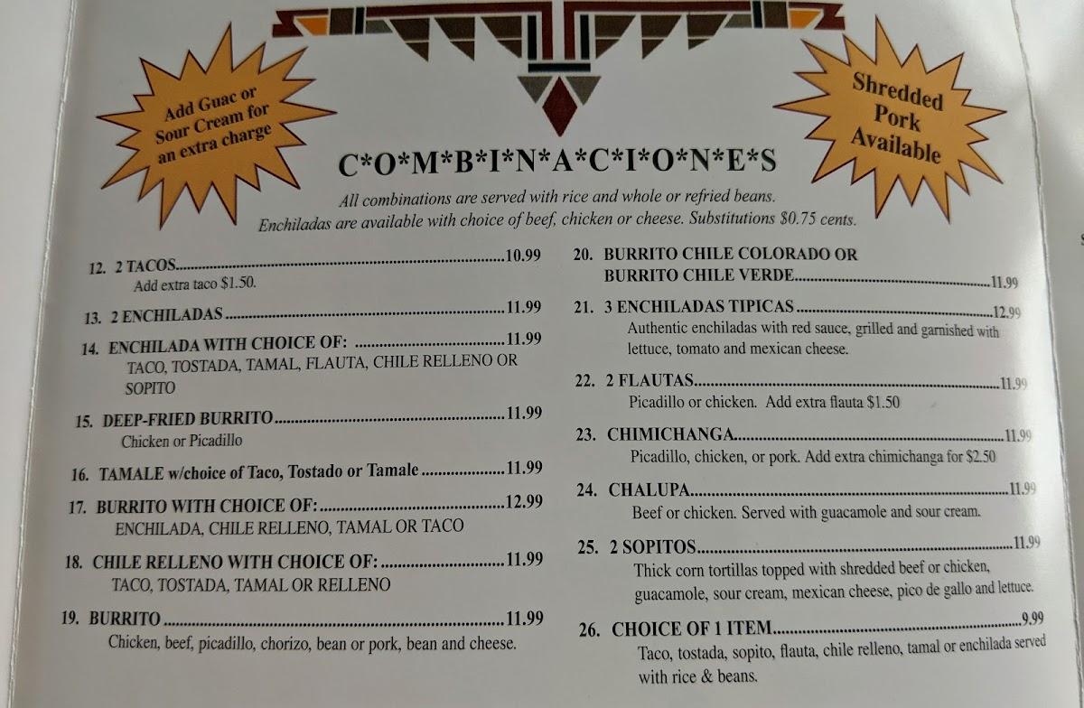 Menu at Ixtapa Clatskanie restaurant, Clatskanie