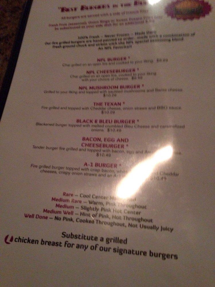 Menu at North Park Lounge McCandless restaurant, Pittsburgh, Babcock Blvd