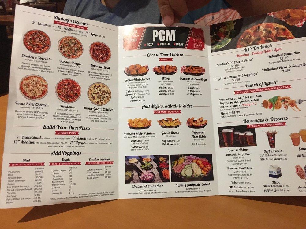 Menu At Shakey S Pizza Parlor Pizzeria Anaheim S Harbor Blvd