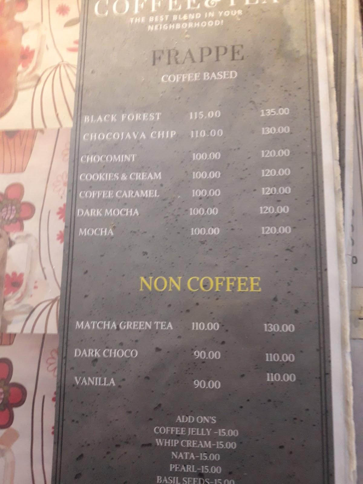 Menu at G.I. Coffee & Tea cafe, Imus