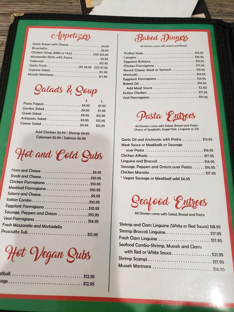 Menu at My Cousin Vinny's Pizza and Pasta restaurant, Ormond Beach