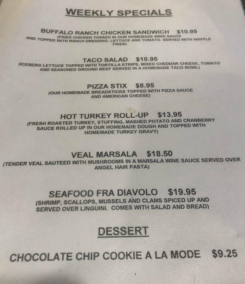 Menu at Fratelli's Restaurant, Scranton