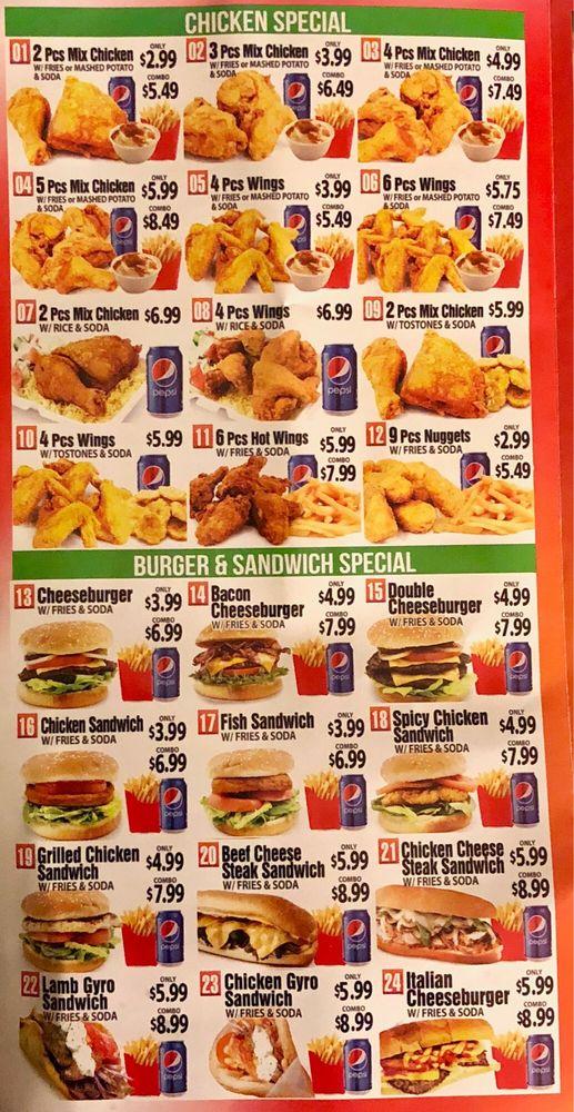 Menu at Kennedy Chicken Pizza & Kabab pizzeria, New York City, 89-21 ...