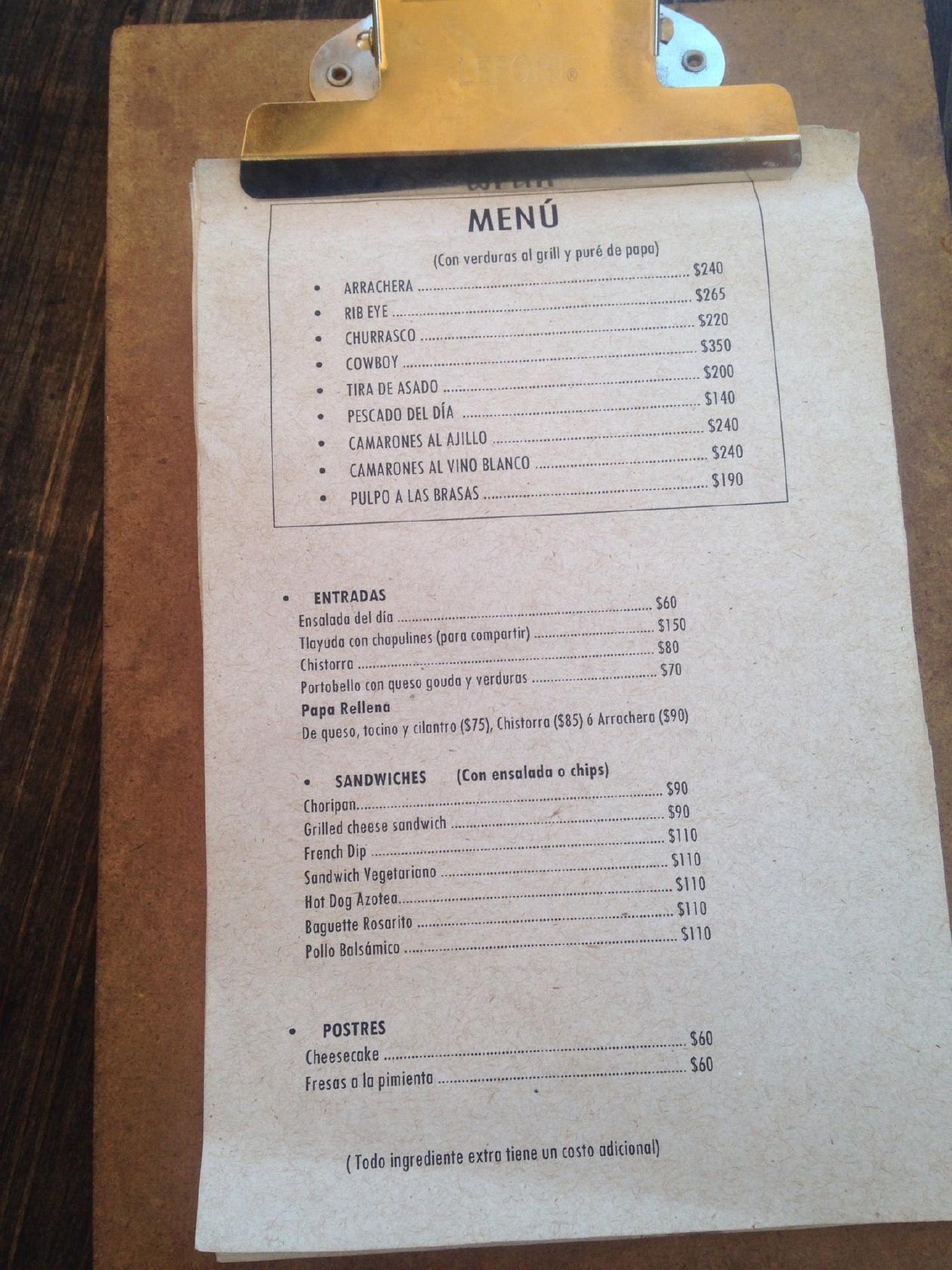 Carta del pub y bar La Azotea, Ciudad López Mateos, Calle Doctor Mora 9 ...