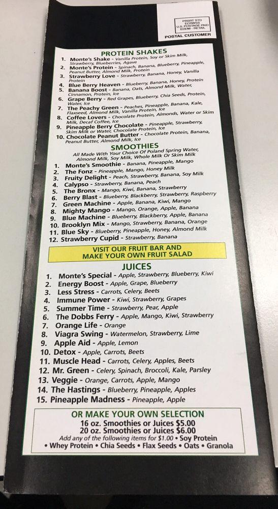 Menu at Monte Grab & Go Market restaurant, New Rochelle, Eastchester Rd