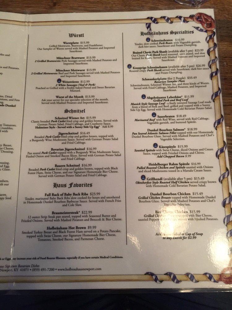 Menu at Hofbräuhaus Newport pub & bar, Newport, 200 3rd St