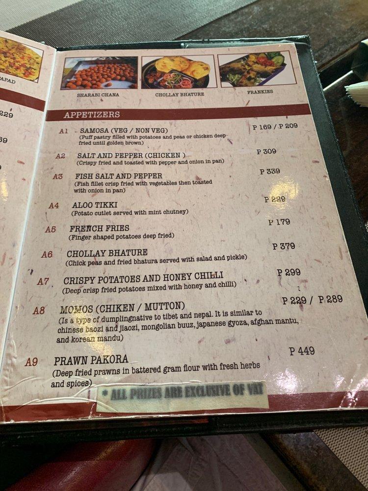 Menu at Royal Indian Curry House restaurant, Pasay
