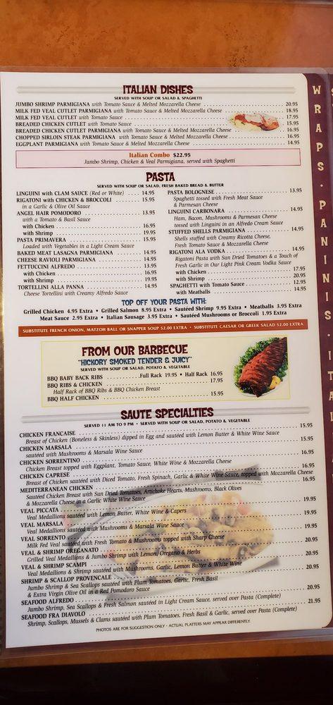 Menu at Brandywine Diner restaurant, Wilmington