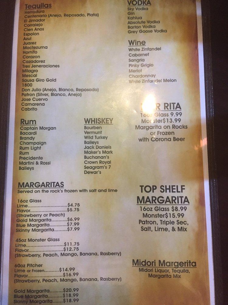 Menu at Las Maracas Mexican Restaurant, Bar and Grill, Tahlequah