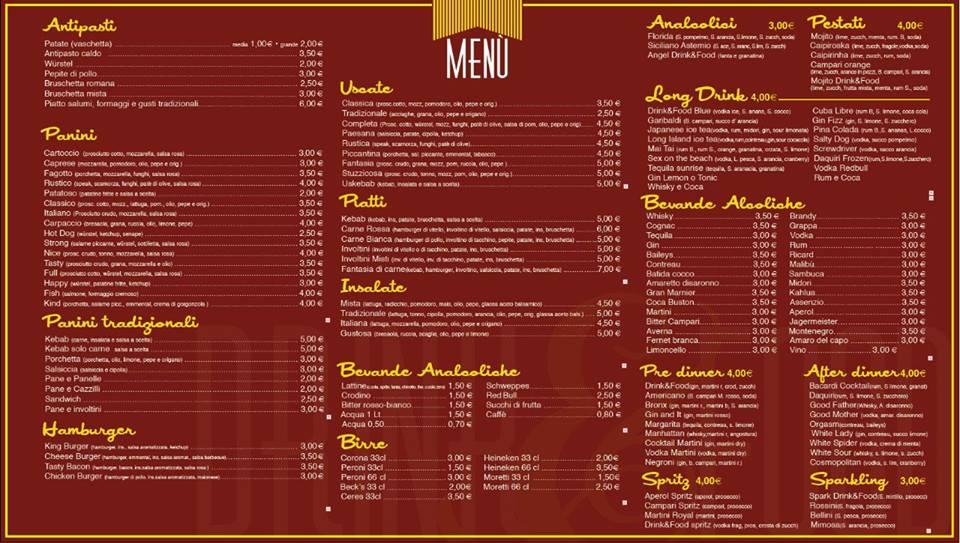 Menu di Drink&Food 