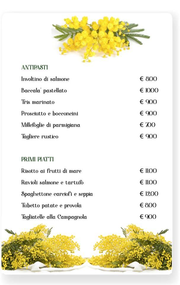 Menu da La Campagnola ristorante, Casal Velino