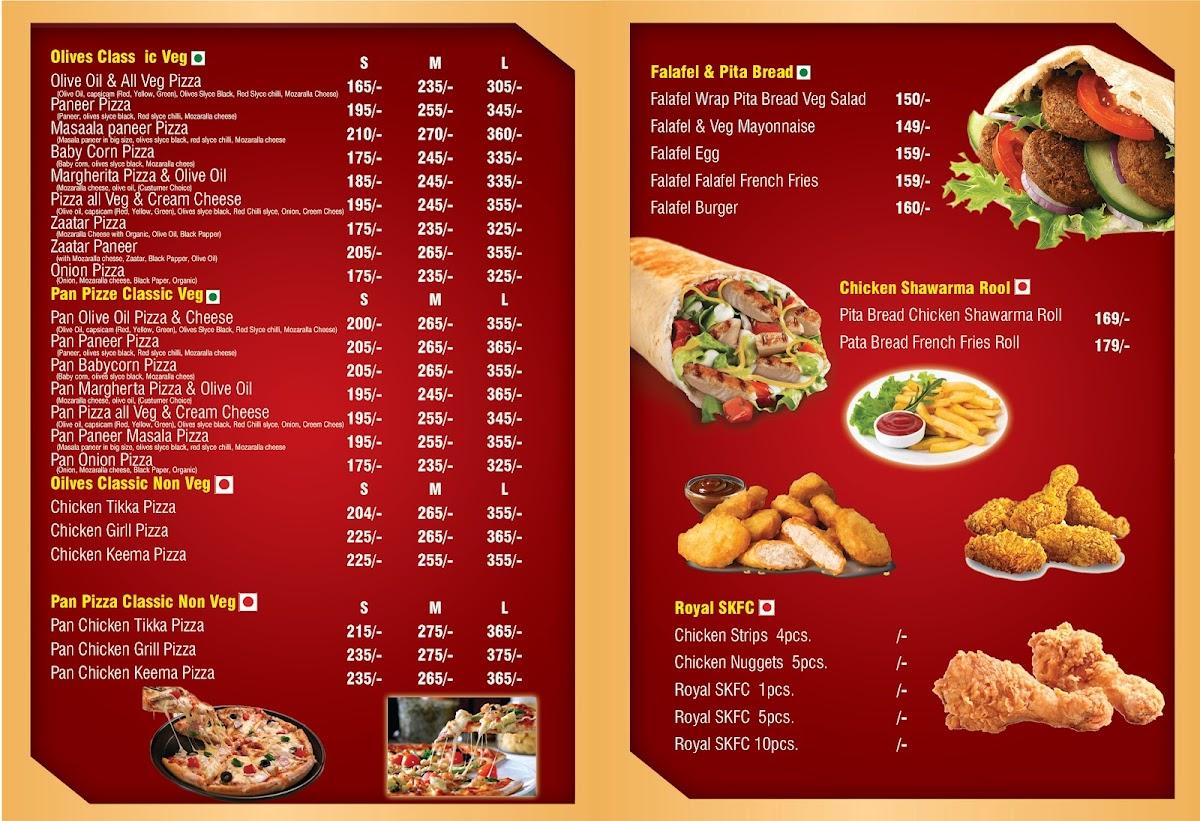 Menu at Olives Pizza, Mahbubnagar