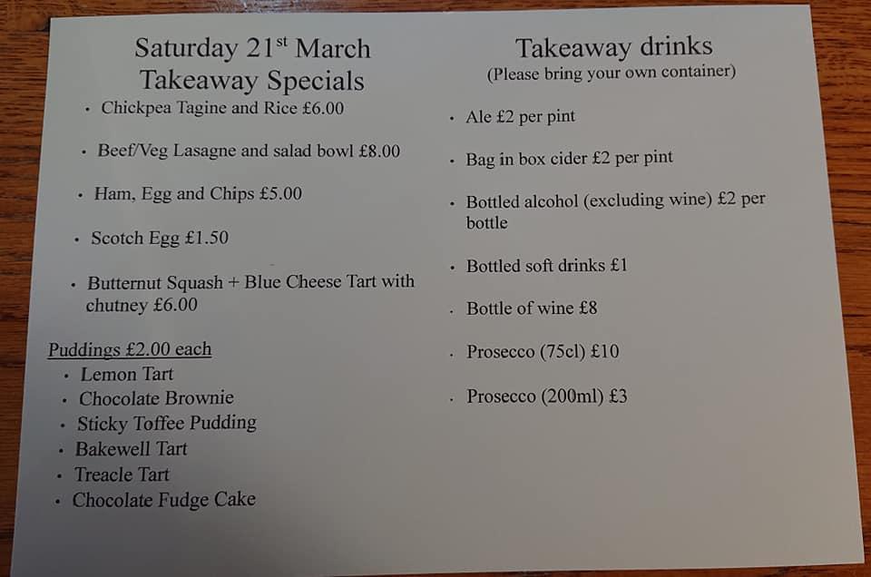 Menu at The Tudor Arms pub & bar, Slimbridge