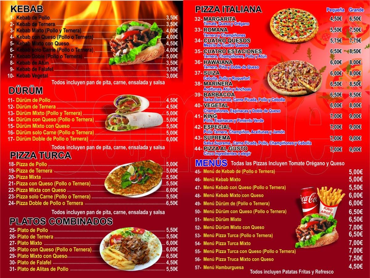 Menu At King Argesh Doner Kebab Restaurant, Argés